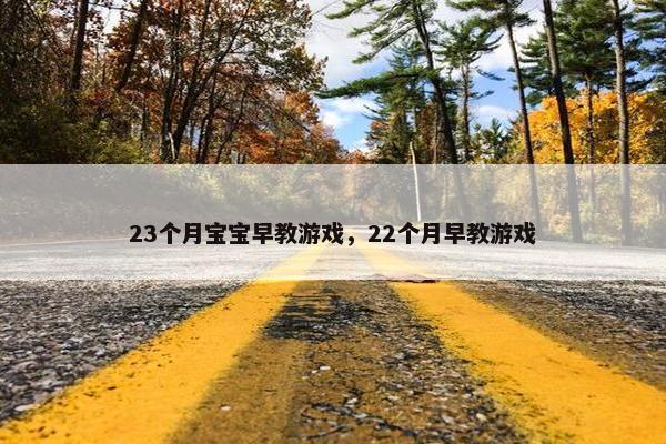23个月宝宝早教游戏，22个月早教游戏