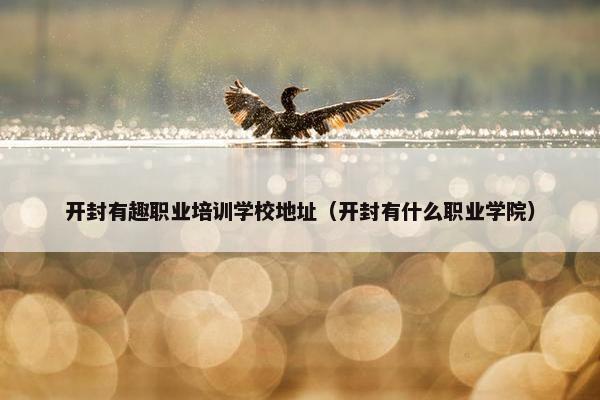 开封有趣职业培训学校地址（开封有什么职业学院）