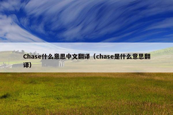 Chase什么意思中文翻译（chase是什么意思翻译）