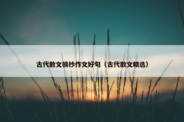 古代散文摘抄作文好句（古代散文精选）