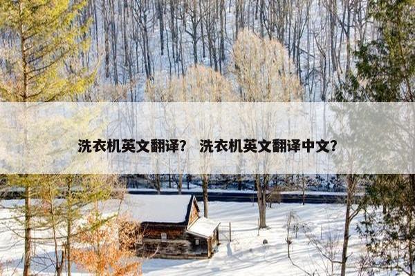 洗衣机英文翻译？ 洗衣机英文翻译中文？