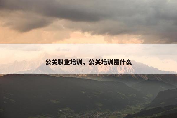 公关职业培训，公关培训是什么