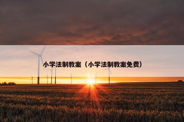 小学法制教案（小学法制教案免费）