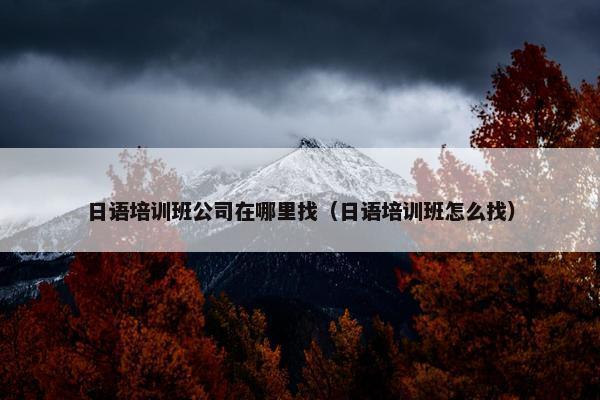 日语培训班公司在哪里找（日语培训班怎么找）