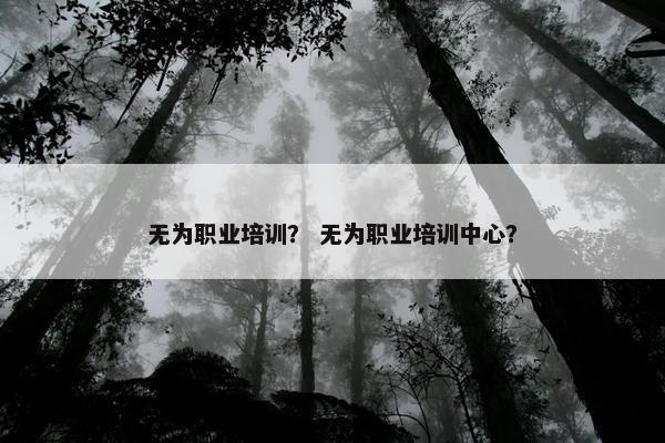 无为职业培训？ 无为职业培训中心？