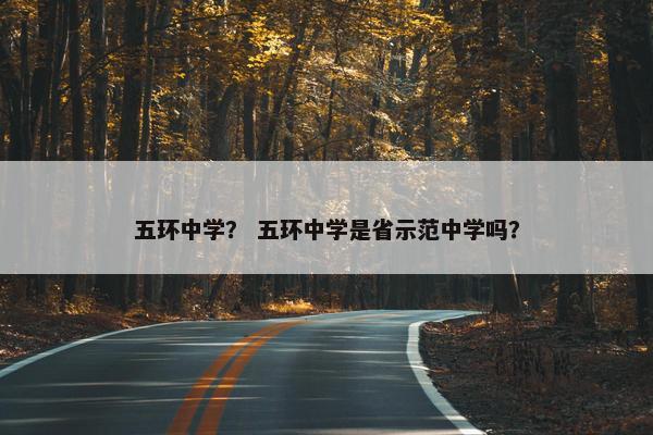 五环中学？ 五环中学是省示范中学吗？