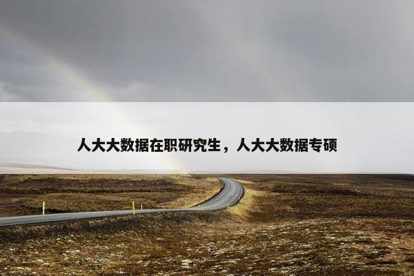人大大数据在职研究生，人大大数据专硕