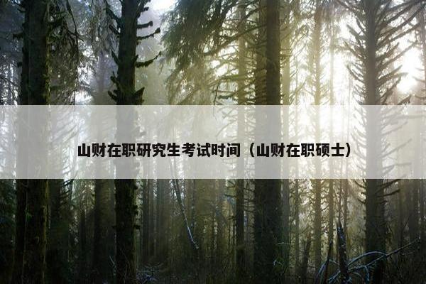 山财在职研究生考试时间（山财在职硕士）
