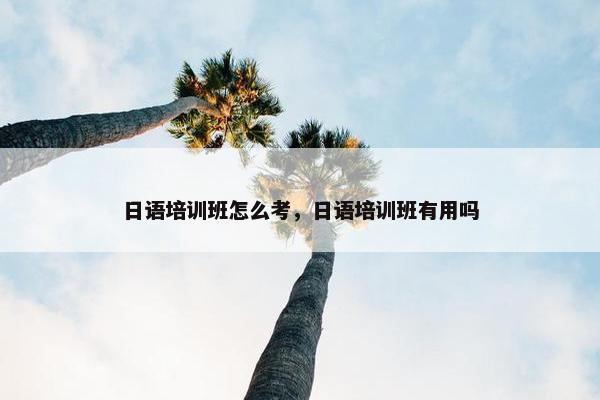 日语培训班怎么考，日语培训班有用吗