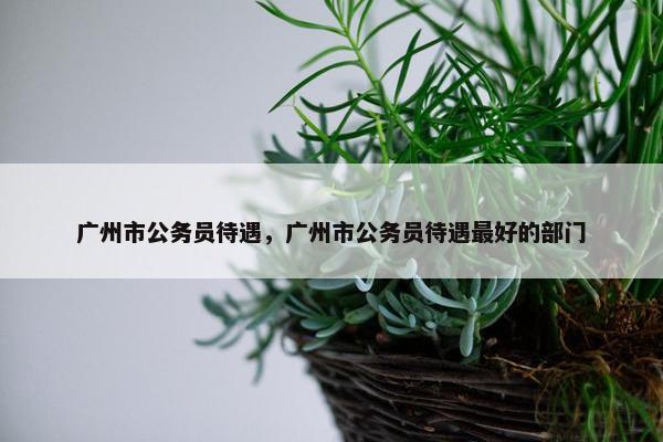 广州市公务员待遇，广州市公务员待遇最好的部门