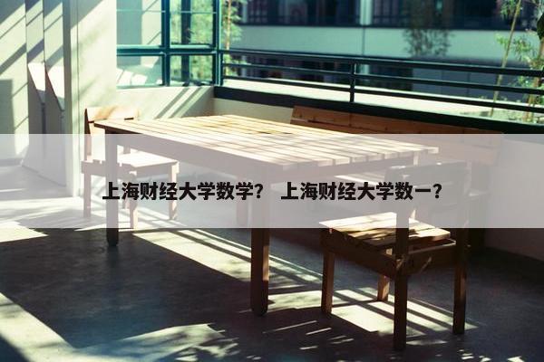 上海财经大学数学？ 上海财经大学数一？