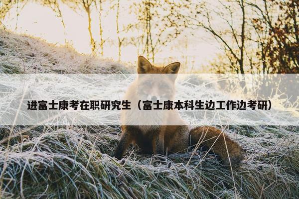 进富士康考在职研究生（富士康本科生边工作边考研）