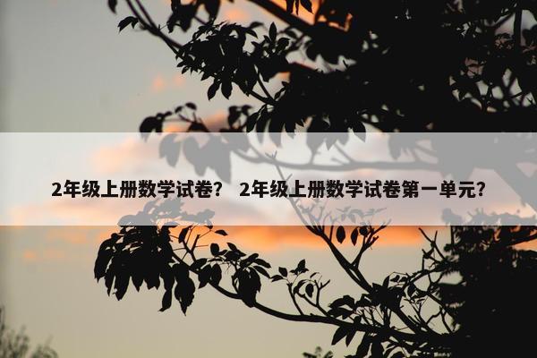 2年级上册数学试卷？ 2年级上册数学试卷第一单元？