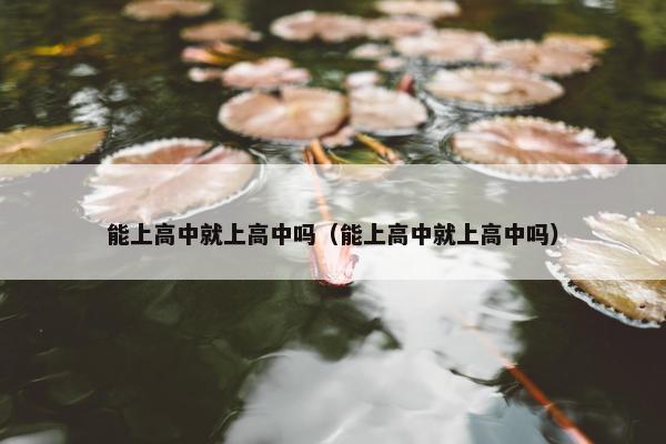 能上高中就上高中吗（能上高中就上高中吗）