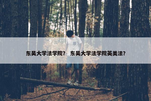 东吴大学法学院？ 东吴大学法学院英美法？