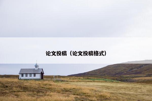 论文投稿（论文投稿格式）