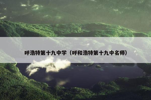 呼浩特第十九中学（呼和浩特第十九中名师）
