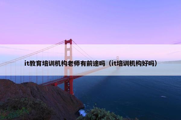 it教育培训机构老师有前途吗（it培训机构好吗）