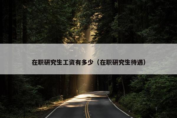 在职研究生工资有多少（在职研究生待遇）