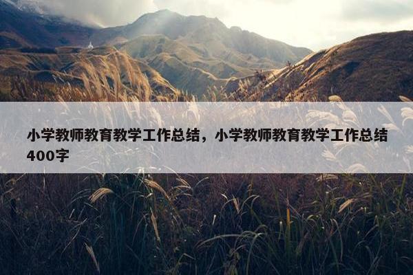 小学教师教育教学工作总结，小学教师教育教学工作总结400字