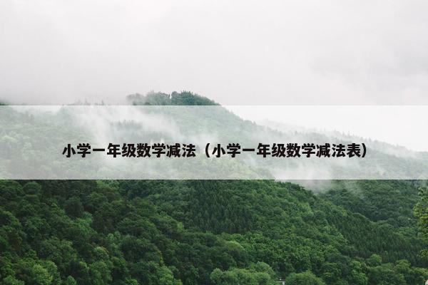 小学一年级数学减法（小学一年级数学减法表）