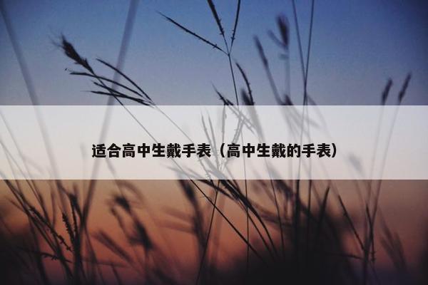 适合高中生戴手表（高中生戴的手表）
