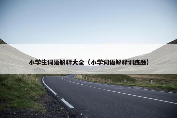 小学生词语解释大全（小学词语解释训练题）
