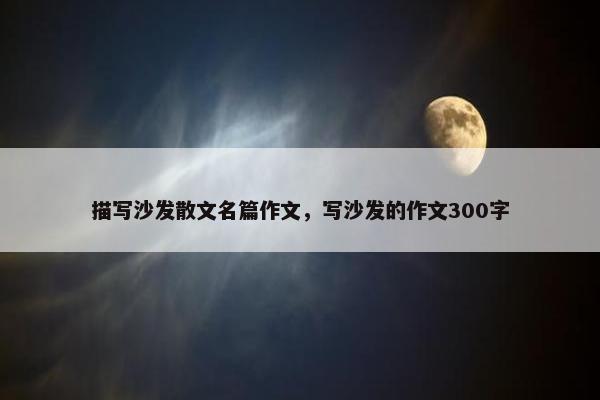 描写沙发散文名篇作文，写沙发的作文300字