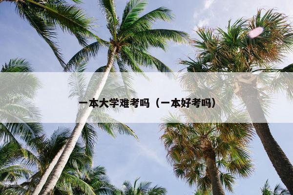 一本大学难考吗（一本好考吗）