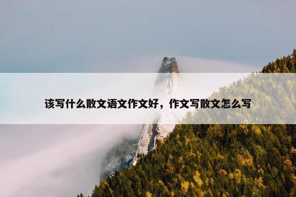 该写什么散文语文作文好，作文写散文怎么写