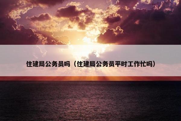 住建局公务员吗（住建局公务员平时工作忙吗）