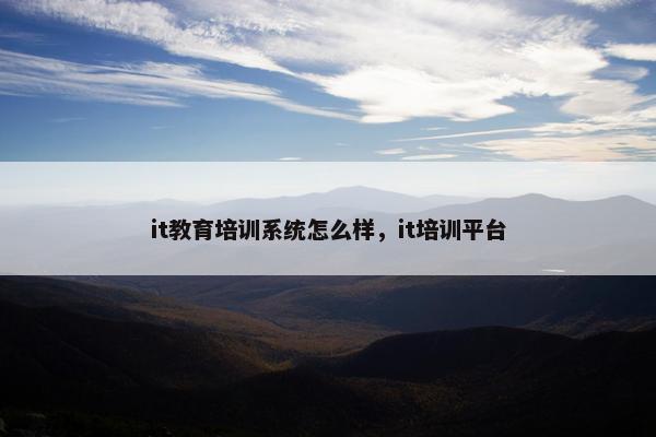it教育培训系统怎么样，it培训平台