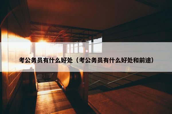 考公务员有什么好处（考公务员有什么好处和前途）