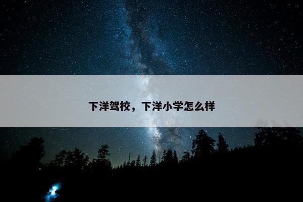 下洋驾校，下洋小学怎么样
