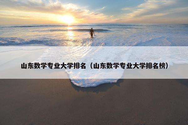山东数学专业大学排名（山东数学专业大学排名榜）