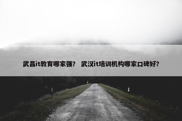 武昌it教育哪家强？ 武汉it培训机构哪家口碑好？
