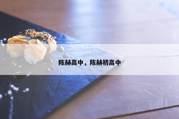 陈赫高中，陈赫初高中