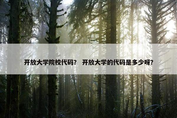 开放大学院校代码？ 开放大学的代码是多少呀？