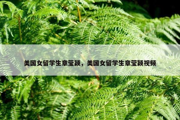 美国女留学生章莹颖，美国女留学生章莹颖视频