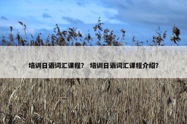 培训日语词汇课程？ 培训日语词汇课程介绍？