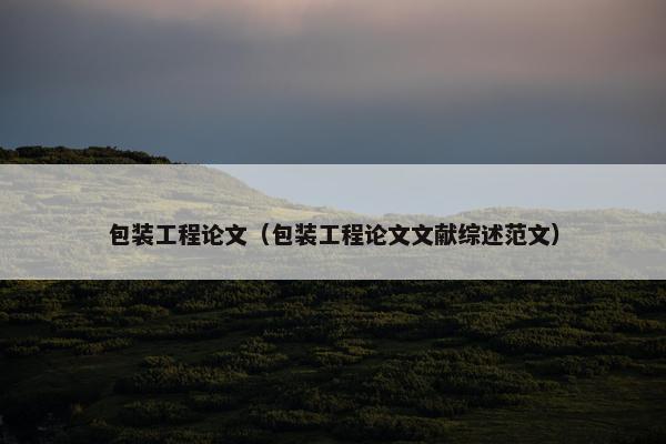 包装工程论文（包装工程论文文献综述范文）