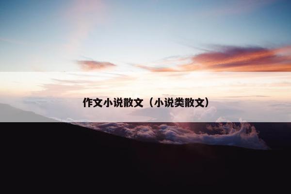 作文小说散文（小说类散文）