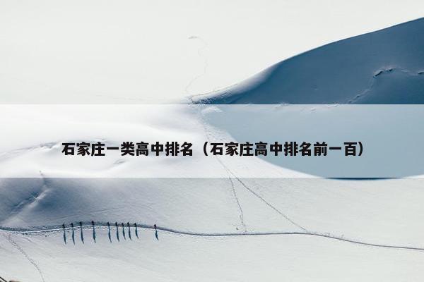 石家庄一类高中排名（石家庄高中排名前一百）