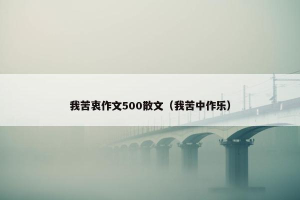 我苦衷作文500散文（我苦中作乐）