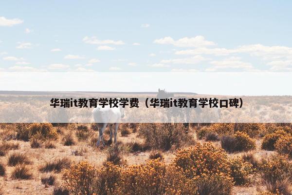 华瑞it教育学校学费（华瑞it教育学校口碑）
