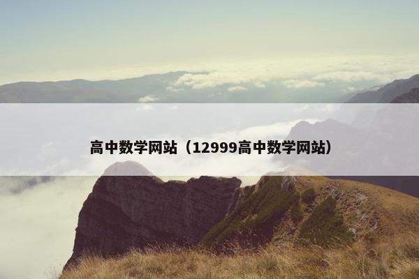 高中数学网站（12999高中数学网站）