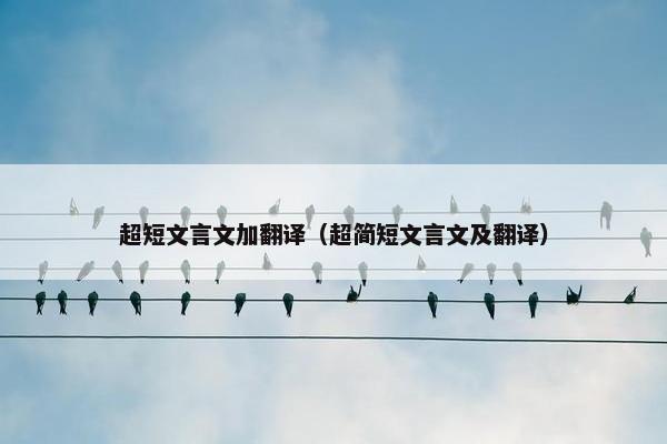 超短文言文加翻译（超简短文言文及翻译）