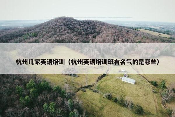 杭州几家英语培训（杭州英语培训班有名气的是哪些）