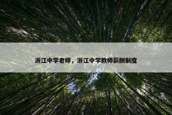 浙江中学老师，浙江中学教师薪酬制度