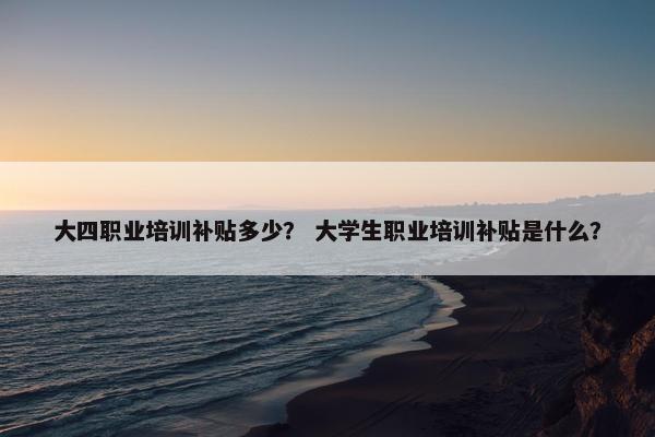 大四职业培训补贴多少？ 大学生职业培训补贴是什么？